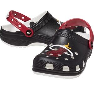 Crocs NBA Miami Heat Classic Clog Black Red Adult Men's Size 12 / Womens Size 14